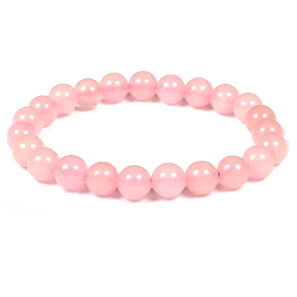 ASTRODIDI Rose Quartz Crystal Healing Love Stone Bracelet | Original Rose Quartz Love Attraction Handmade Stretchable 8 mm Beads Gemstone Bracelet