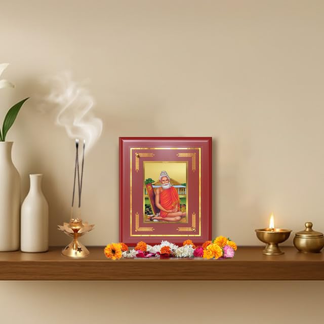 DIVINITI Baba Lokenath | Yogi, Saint & Spiritual Guide Tabletop and Wall Frame in 24K Gold Plated Foil