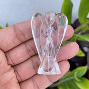 AstroDidi Clear Crystal Quartz Stone Angel, Approx 2 Inch