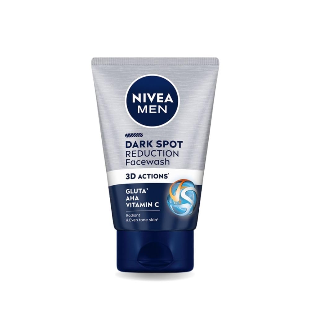 NIVEA MEN Dark Spot Reduction Face Wash 100 g | With Ginko and Ginseng Extracts for Clean, Healthy & Clear Skin in Summer | 10 X Vitamin C Effect for Radiant Skin |For Dark Spot Reduction