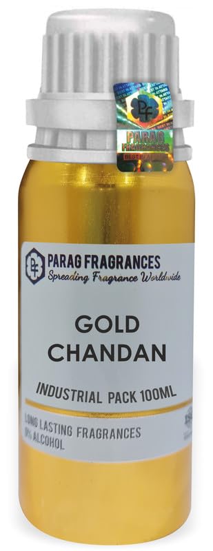 Parag Fragrances Gold Chandan 100Ml (Wholesale Pack/Industrial Pack Attar) Grade-1 Quality / 0% Alcohol & Extremly Long Lasting Attar Perfume For Personal & Religious Use