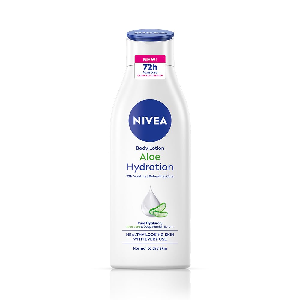 NIVEA Aloe Hydration Body Lotion, 200ml | 72 H Moisturization | Refreshing | Non Sticky Feel | With Goodness of Aloe Vera For Instant Hydrating In Summer | For Men & Women