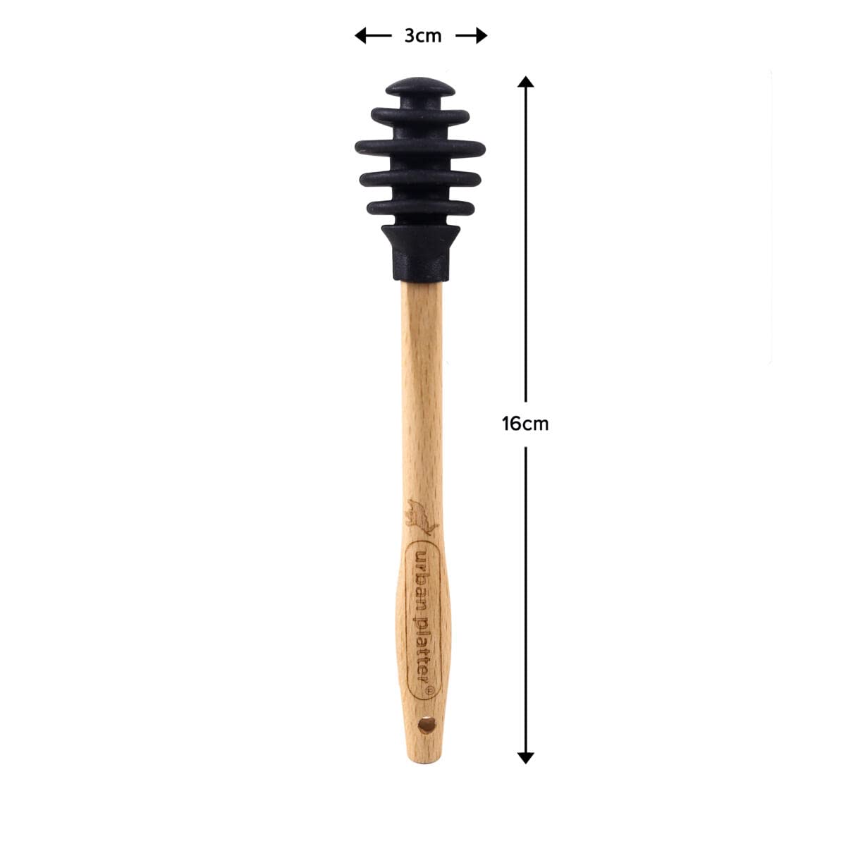 Urban Platter Silicone Dipper for Honey,Maple Syrup, Molasses, Melted Chocolate, Caramel Dippers Server [with Wooden Handle, Easy to Clean, Perfect for Non-Stick Utensils, Heat-Resistant]