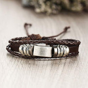 Shining Diva Fashion Genuine Leather Bracelet Wraps Casual Skin Friendly Bracelets for Men Boys