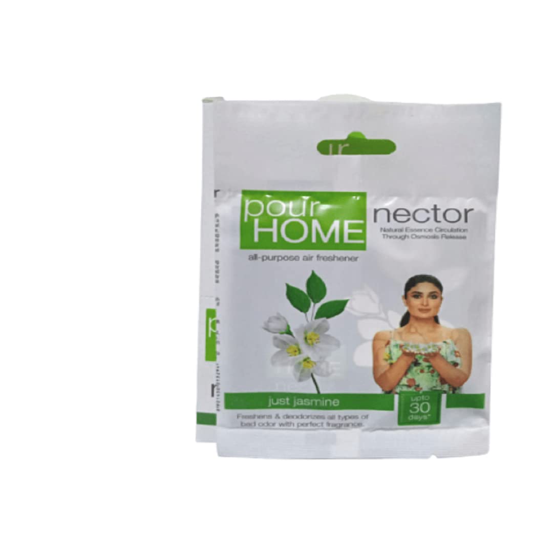 Pour Home Power Pocket Jasmine, Air Freshener - Bathroom and Toilet, Lasts 30 days - Pack of 6