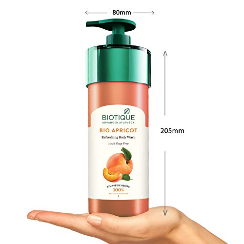 Biotique Apricot Refreshing Body Wash | Keeps Skin Fresh and Clean | Brightens Skin and Reducing Dark Spots | 100% Botanical Extracts | Suitable for All Skin Types | 800ml (Pack of 3)