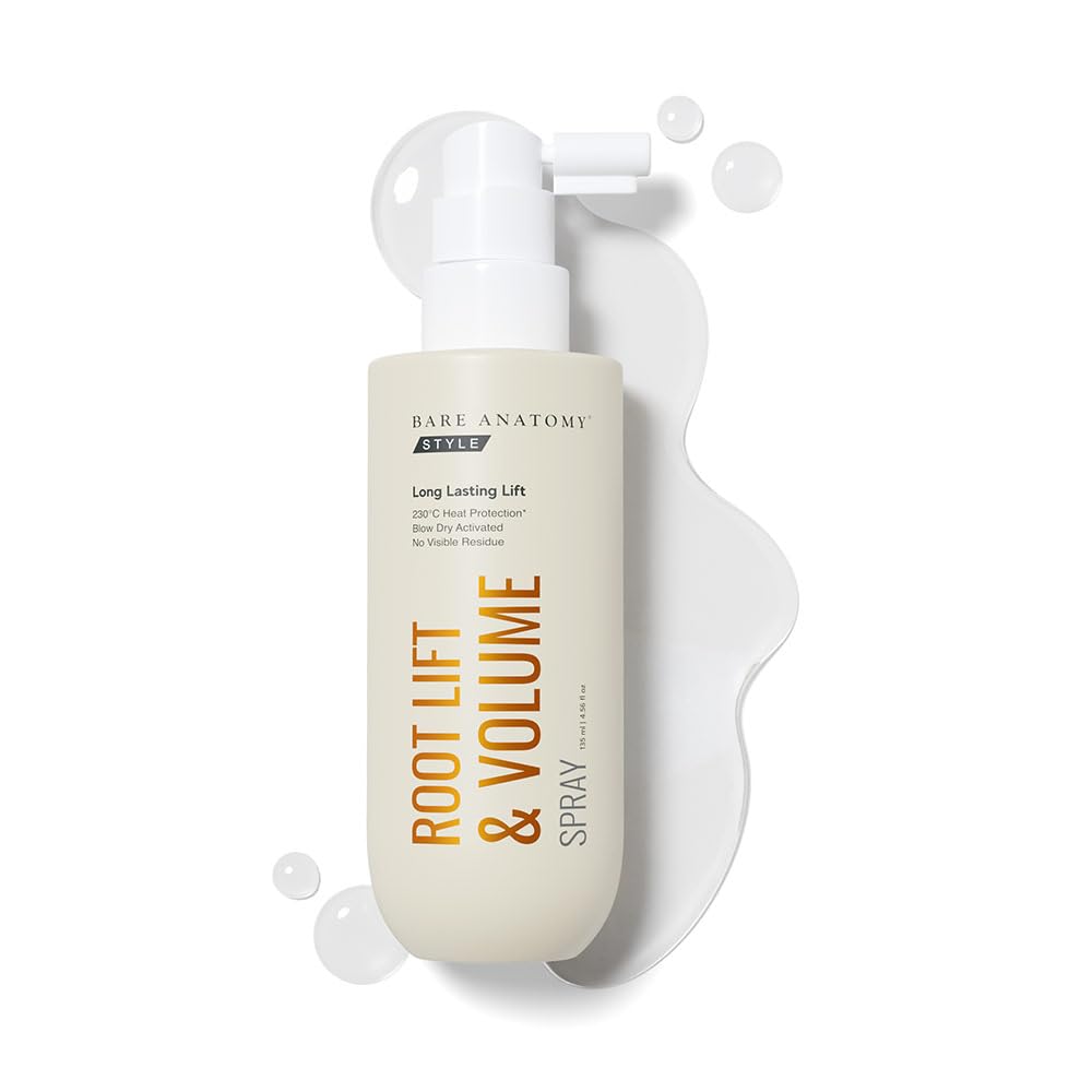 Bare Anatomy Root Lift & Volume Spray | Heat-Activated Hair Volumizer for Fine, Thin & Flat Hair | Instant Root Lift, Long-Lasting Body & Bounce | Humidity & Heat Resistant | 135ml