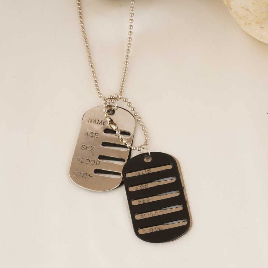 ASTRODIDI Stylish Trending Look Silver and Black Pendant with Chain For Girl and Boys