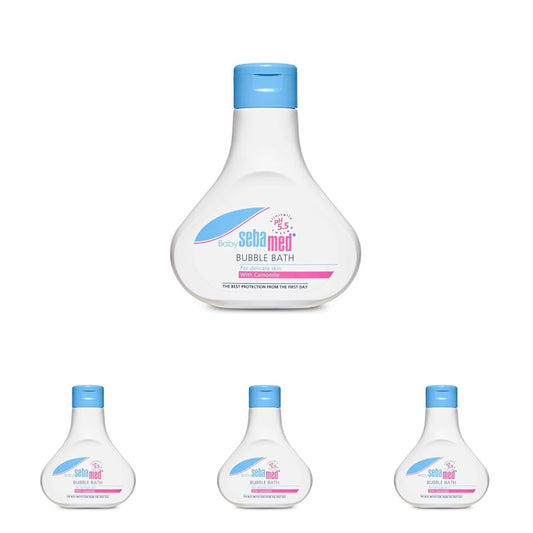 Sebamed Baby Bubble Bath|pH 5.5|With Chamomile|Soap Free|No Tears|200 ml (Pack of 4)