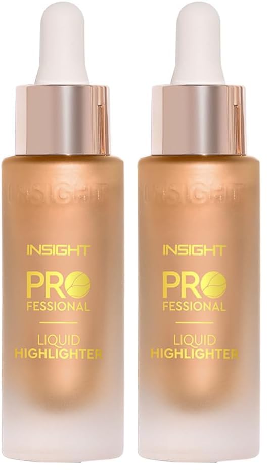INSIGHT Professional Liquid Highlighter - Fire Glow | Glowly Finish | Waterproof & Smudgeproof | Multiuse - 25g (Pack of 2)