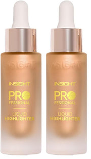 INSIGHT Professional Liquid Highlighter - Fire Glow | Glowly Finish | Waterproof & Smudgeproof | Multiuse - 25g (Pack of 2)