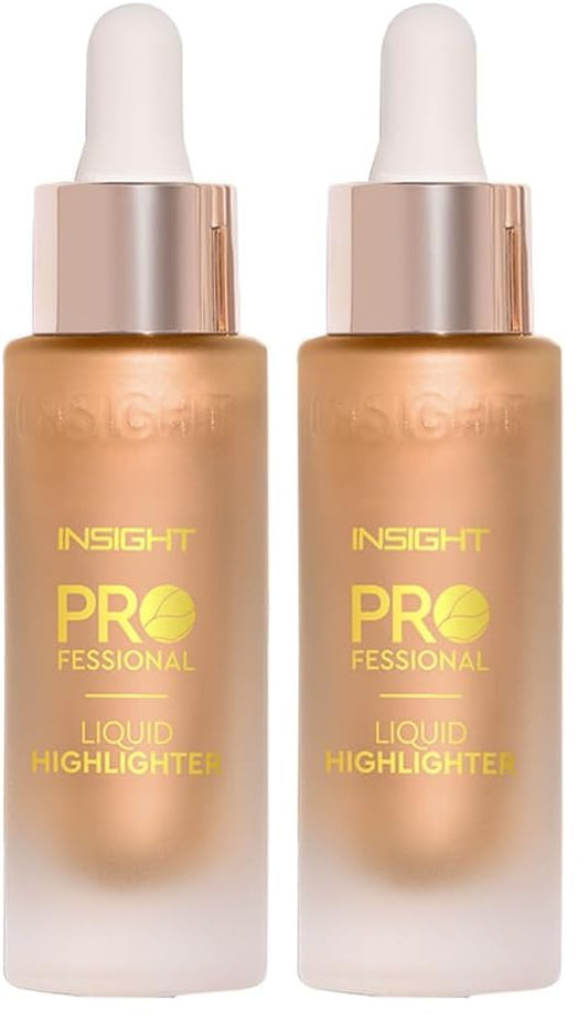 INSIGHT Professional Liquid Highlighter - Fire Glow | Glowly Finish | Waterproof & Smudgeproof | Multiuse - 25g (Pack of 2)