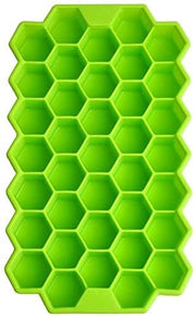 E-COSMOS® Flexible Silicone Honeycomb 37 Cavity Ice Cube Trays for Freezer with Lid Silicone Ice Cube Tray withMoulds Small Cubes Whiskey Fridge Bar Soft Ice Cube Tray (POF 1)
