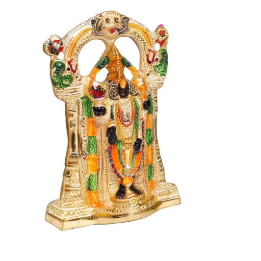 KridayKraft Tirupati Balaji Metal,Balaji Idol Statue for Pooja,Home,Office Walls Decor,Gift Your Relatives,Religious Idol Showpiece Decoratvie Statue for Corporate Gift Article