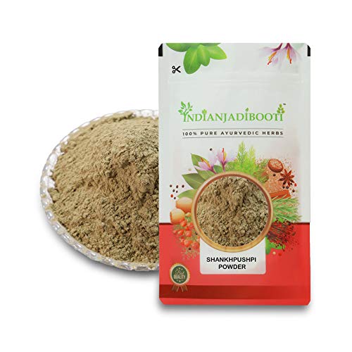 IndianJadiBooti Sankhpushpi Powder – Natural Brain Tonic & Herbal Memory Enhance | Convolvulus Pluricaulis | 100 Grams | (Pack Of 2)