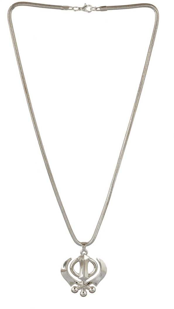 ASTRODIDI Stainless Steel High Polished Punjabi Sikh Khanda Symbol Pendant with Chain