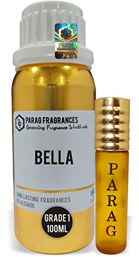 Parag Fragrances Bella 100Ml Natural Attar (With Empty Fancy Bottles) Alcohol Free Grade 1 Natural Attar/Perfume Oil/Essential Oil For Clothes, Religious Use & Cosmetics Making