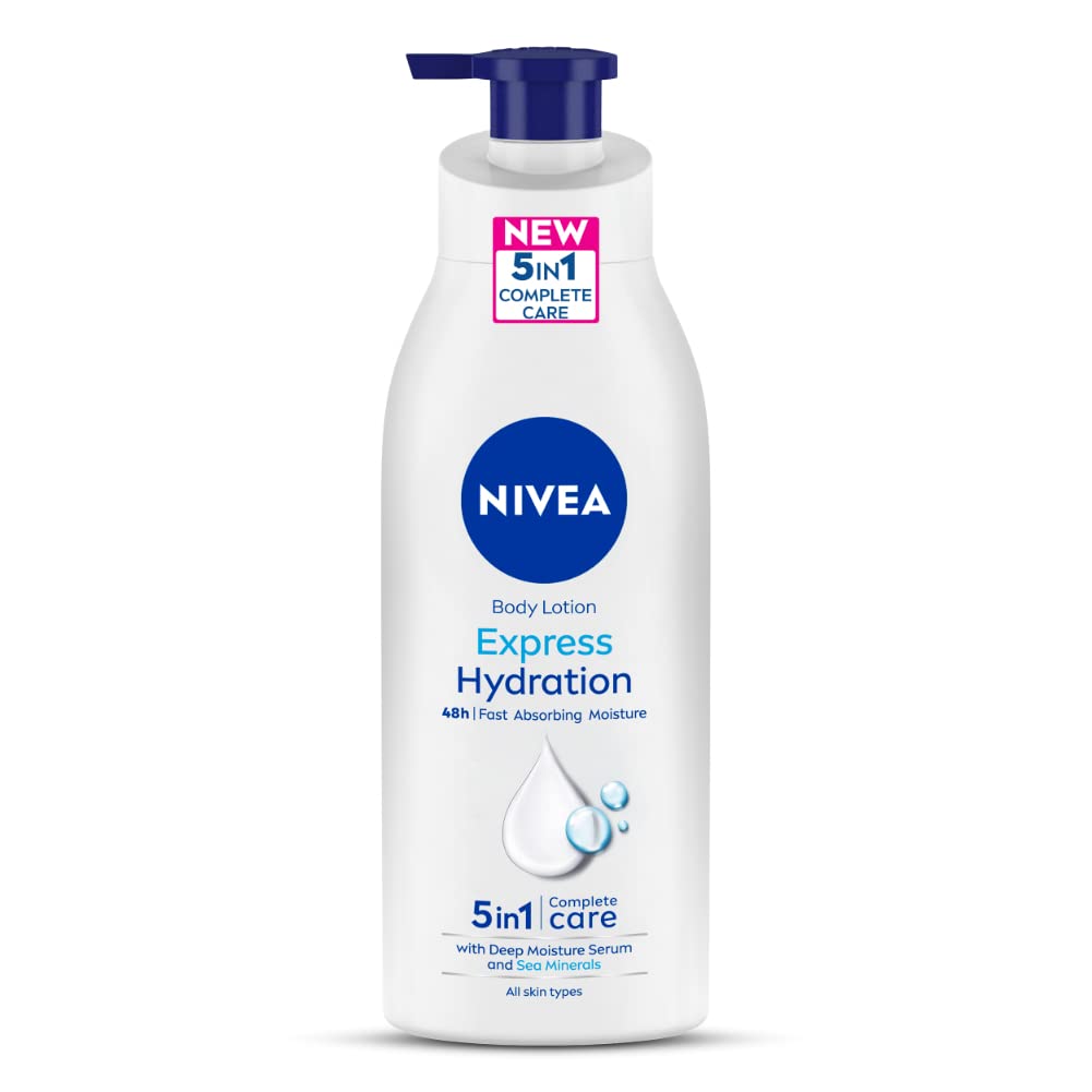 NIVEA Body Lotion, Aloe Hydration, with Aloe Vera for Instant Hydration in Summer, for Men & Women 600 ml & NIVEA Body Lotion For Men & Women, Express Hydration, for Fast Absorption, 400 ml