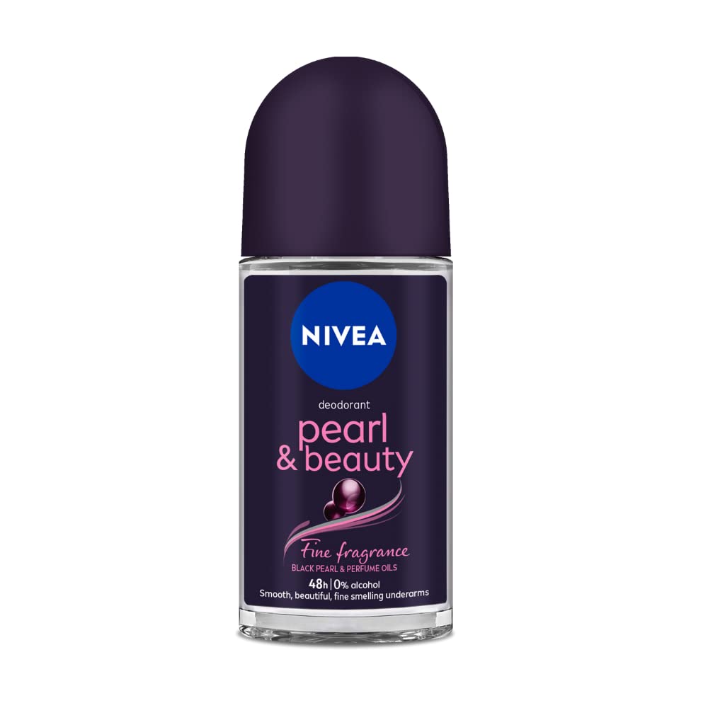 Nivea Women Deodorant Roll On, Pearl & Beauty Fine Fragrance, 50ml & Nivea Natural Glow Smooth Skin Deodorant Roll On for Women, 50ml