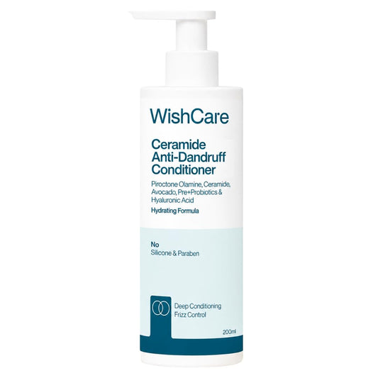 WishCare Ceramide Anti Dandruff Conditioner | Reduces Dandruff & Scalp Itchiness | Conditioner For Dry Hair, Frizzy Hair | With Piroctone Olamine & Hyaluronic Acid | 200ml