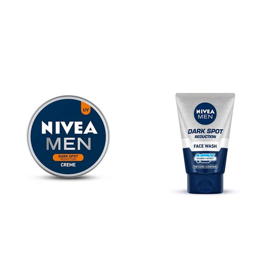NIVEA Men Crème, Dark Spot Reduction, Non Greasy Moisturizer, Cream with UV Protect, 150 ml & NIVEA Men Face Wash, Dark Spot Reduction, for Clean & Clear Skin with 10x Vitamin C Effect, 100 g