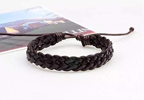 6pcs Latest Collection Genuine Leather Bracelet Wraps Casual Wear Skin Friendly Stylish Bracelets for Men Boys by Shining Diva Fashion