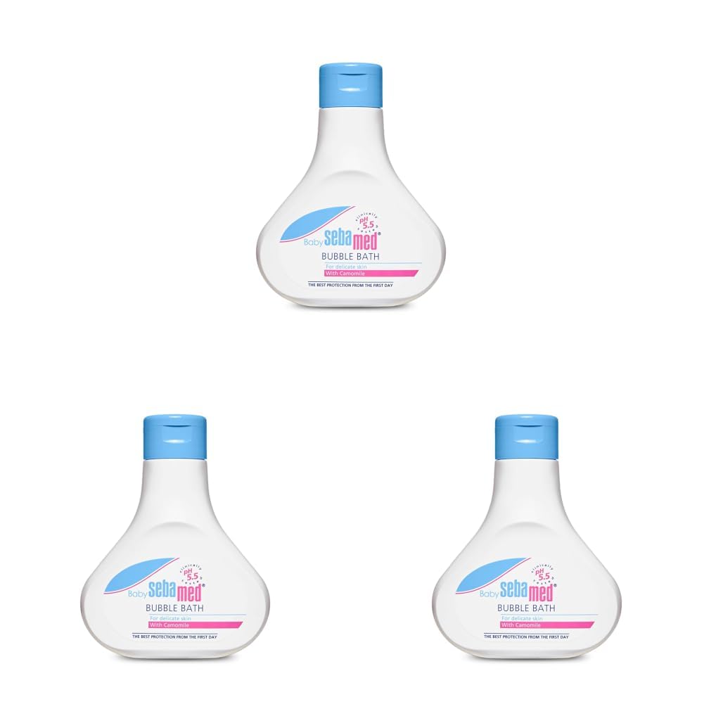 Sebamed Baby Bubble Bath|pH 5.5|With Chamomile|Soap Free|No Tears|200 ml (Pack of 3)