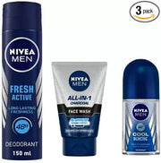 NIVEA Men Deo 150 ml + Face Wash 100 ml + Roll On 50 ml