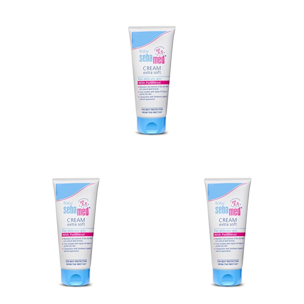 Sebamed Baby Cream Extra Soft|pH 5.5|Ideal for Dry Skin|200 ml (Pack of 3)
