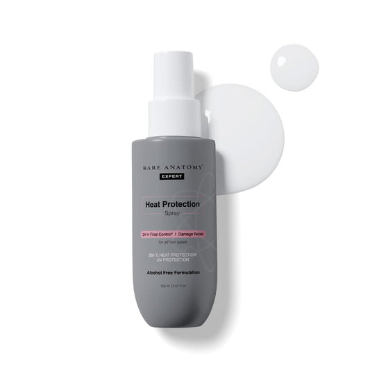 Bare Anatomy Heat Protection Spray Serum| Controls Frizz for up to 24 Hrs | Vitamin E, Pea Protein & Veg Keratin Enriched | Paraben Free | For Women & Men | Vegan |230 °C Heat Protection 150 ml