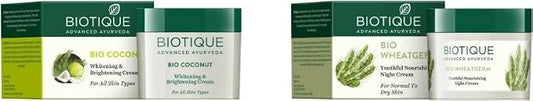 BIOTIQUE coconut day cream 50gm & Wheat germ night cream 50gm (100 g)