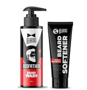 Beardo Beard Softener 50g with GodFather Beard Wash 100ml | Beard Conditioner Cream, Beard Shampoo for Men, Soft Smooth Beard Care, Men Grooming Combo (Pack of 2)