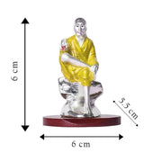 DIVINITI 999 Silver-Plated Sai Baba Idol | Shirdi Sai Murti for Home, Office & Pooja Mandir | Diwali, Housewarming & Spiritual Gift with Premium Gift Box | 9 x 6.5 CM