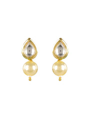 Priyaasi Kundan Pearl Black Bead Gold-Plated Mangalsutra