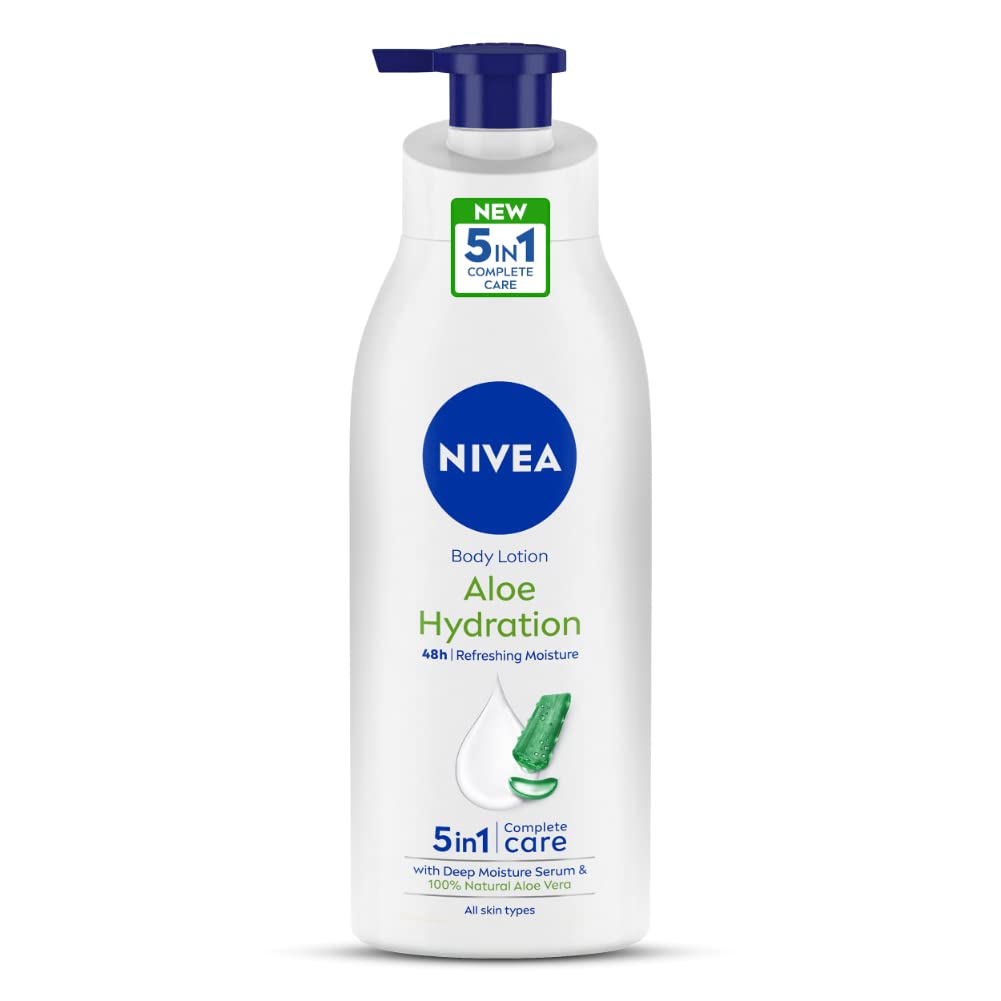 NIVEA Body Lotion for Very Dry Skin, Cocoa Nourish, with Coconut Oil & Cocoa Butter, 400 ml & NIVEA Body Lotion, Aloe Hydration, with Aloe Vera for Instant Hydration in Summer, 400 ml