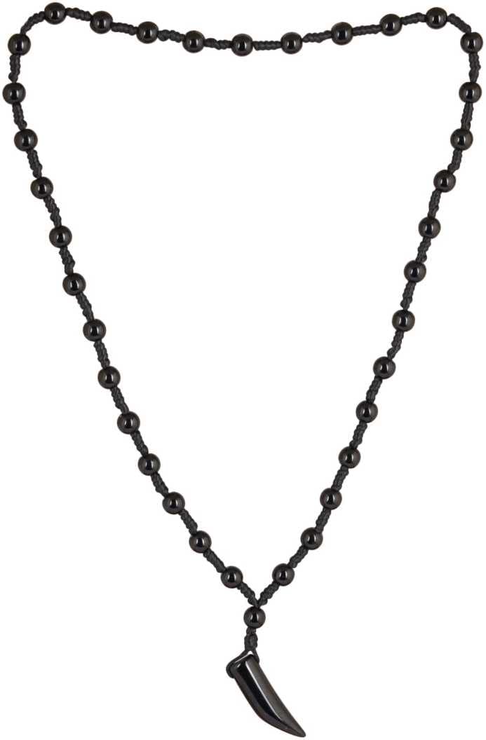 ASTRODIDI Black Beads Mirchi Shape Pendant and Black Beads Dhaga Mala Elephant Tusk Shape Black Cotton Dori With Pendant Black Beads Black Pendant for Unisex