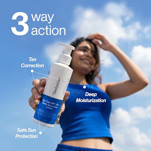 Be Bodywise Ultra light Face Sunscreen 50g & De-Tan SPF Body Sunscreen Lotion 175ml | Tan Correction & UVA & UVB Protection | SPF 50+ PA++++ | No White Cast, Acne-Safe | Light-weight & Non-greasy