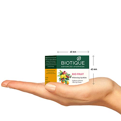 Biotique Bio Fruit Whitening/Brightening Lip Balm | Hydrated and Nourishing Lips| Visibly Lighter Lips | Evens Out Lip Tone | De-pigmentation Balm |All Skin Types | 12g (Pack Of 2)