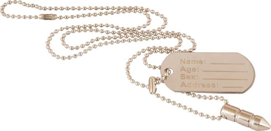 ASTRODIDI Bullet Shape and Metal Name Plate Pendant with Chain Mala for Boys Girls Mens & Women