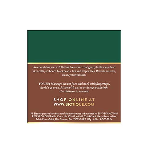 Biotique Coffee Energizing Face Scrub for All Skin Types,50 Gm | Deep Exfoliation, Removes Blackheads & Whiteheads, De-Tan | Paraben & SLS Free