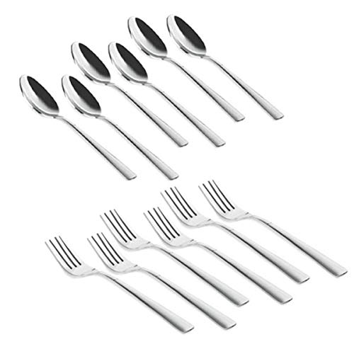 Vinod Stainless Steel Cutlery Set for Home and Kitchen (6 Inch, Regular Size Spoon & Fork - Pack of 12)