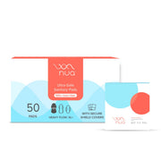 Nua Ultra Thin Rash Free Leak Proof 50XL Sanitary Pad & Cramp Comfort (3 Heat Patches) Combo | Higher Absorbency | Soft Top Layer | Toxic-Free | 8 Hours Pain Relief