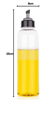 E-COSMOS® Food-Grade Plastic 1 litres Oil Dispenser for Cooking, Easy Flow Oil and Vinegar Bottle, Oil Pourer, Liquid Dispenser, Transparent, Unbreakable, Medium