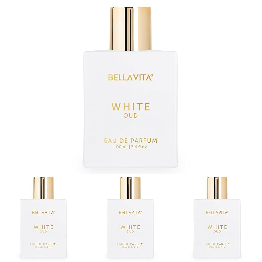 Bella Vita Luxury White Oud Unisex Eau De Liquid Perfume With Orange, Patchouli, Musk|Premium, Long Lasting Oud & Fruity Fragrance For Unisex,100Ml (Pack Of 4)