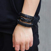 6pcs Latest Collection Genuine Leather Bracelet Wraps Casual Wear Skin Friendly Stylish Bracelets for Men Boys by Shining Diva Fashion