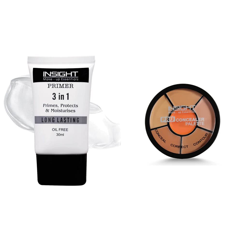 Insight Primer | 3 In 1 Oil Free (PRIMER) & Insight Cosmetics Pro Concealer Palette (Concealer)