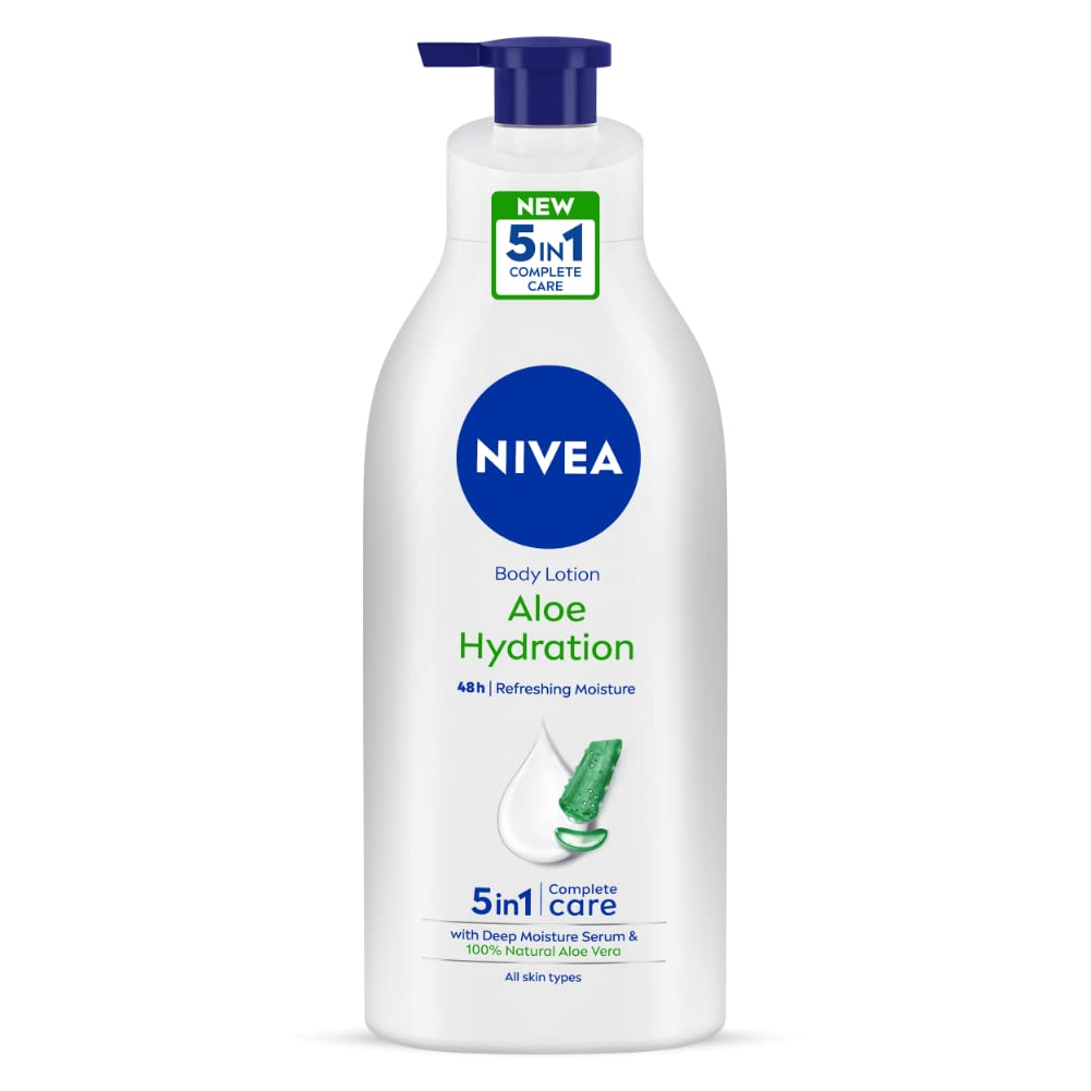 NIVEA Body Lotion, Aloe Hydration, with Aloe Vera for Instant Hydration in Summer, 600 ml & NIVEA Sun Lotion, SPF 50, with UVA & UVB Protection, Water Resistant Sunscreen for Men & Women, 125 ml