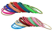 NMII Non-Precious Metal Base Metal worked and Curved Shaped Glossy Finished Bangle Set For Women and Girls