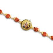 Diviniti krishna with Surbhi Cow Rudraksha Rakhi with 24K Gold Plated Foil Divine Raksha Bandhan Gift