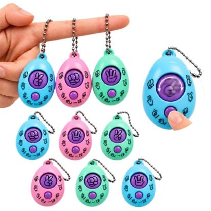 Toy Imagine Rock Paper Scissors Game Keychains for Kids, Pack of 10